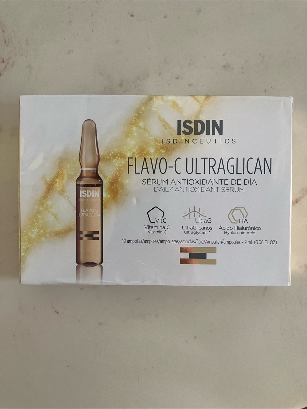 ISDIN Flavo-C Ultraglican Daily Antioxidant Serum - Gold